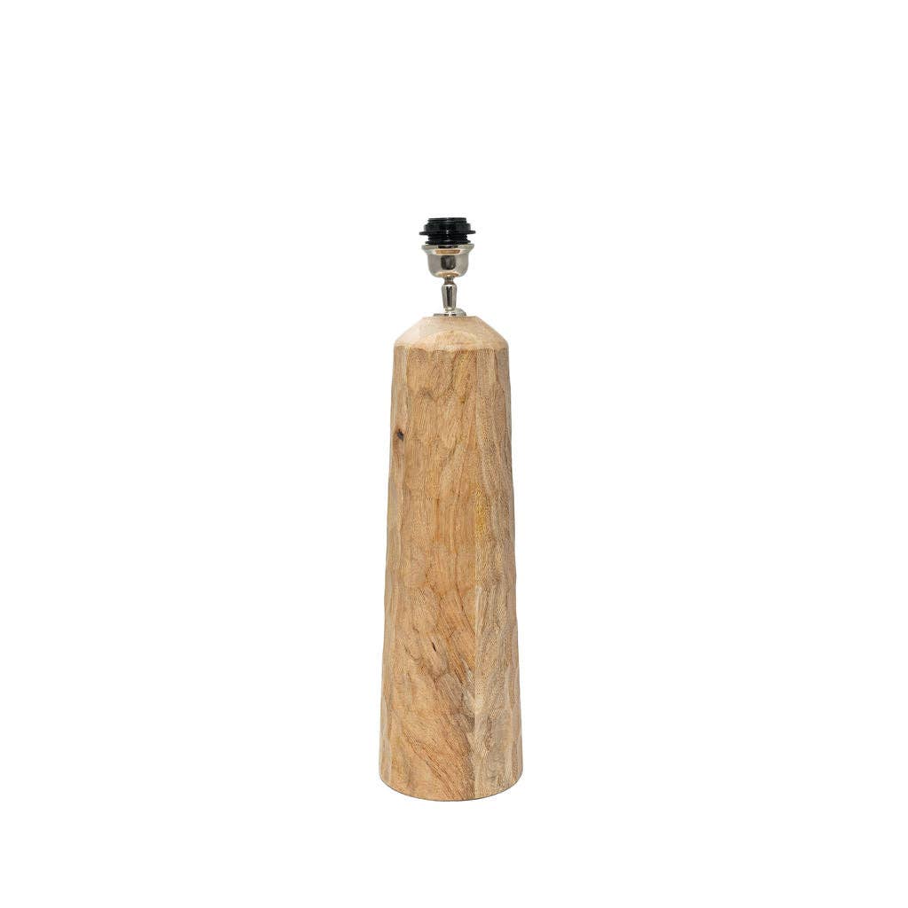 Siston mango wooden lamp base on a white background.